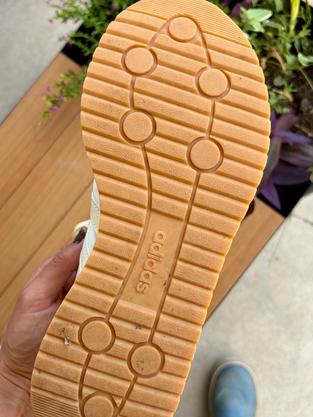 adidas Women’s Cream Suede & Pink Heel Cloudfoam Sneakers - Picture 5 of 5